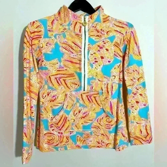 Lilly Pulitzer Active Half Zip Pullover Top Colorful Print Size XS - Picture 1 of 7